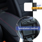 Ziciner Car Center Console Armrest Pad, PU Leather Waterproof Auto Armrest Seat Box Cover Protector, Universal 12.59x 7.24 Inch Vehicles Interior Accessories for Most Car SUV (Black & Pink)
