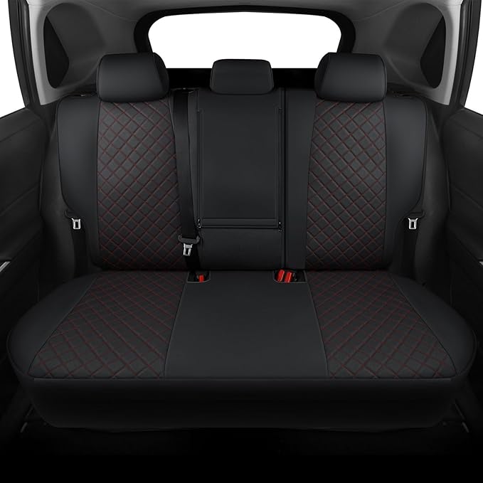 GIANT PANDA Customized Full Set Car Seat Covers Fit for Toyota Rav4 2019 2020 2021 2022 2023 2024 2025 Rav 4 XLE,LE, XLE Premium,Limited(Non-Hybrid & Adventure,TRD-Off),Front & Rear/Back (Black+Red)