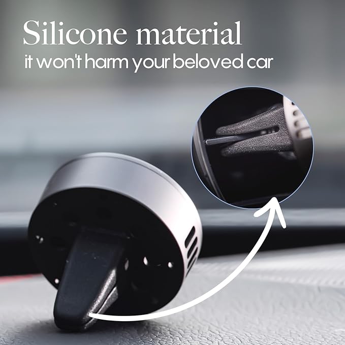 Car Air Freshener Vent Clip, 5 Pack Refills, Essential Oil Car Diffuser (1 Metal Clip + 5 Fragrance Pads), Long Lasting 80 Days, Easy to Clip on Vent,black,Sweet Vanilla