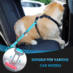 Lukovee Dog Car Seat Belt, 2 Pack Headrest Restraint Seatbelt, Adjustable Pet Safety Leads with Reflective Elastic Bungee for Dog Harness Collar Travel Daily Use (Tiffany Blue,Headrest+Clip)