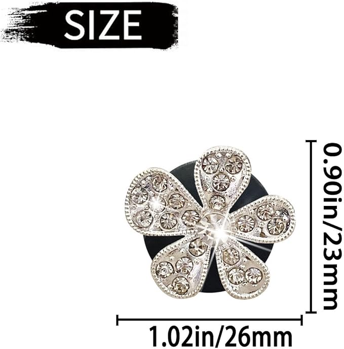 6 Pcs Silvery White Daisy Car Decoration Bling Flower Air Vent Clip Air Conditioning Outlet Clip Air Freshener Clip Car With Rhinestone Interior Decor Charm Interior Accessories for Girls Women