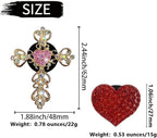 2 Pack Car Vent Clip Bling Car Accessories,Crystal Cross and Heart Car Vent Clip Air Freshener,Car Diffuser Vent Clip Diamond Car Decoration Car Essentials for Women(Blue)