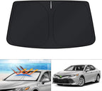 KUST Windshield Sun Shade for 2018-2023 2024 Toyota Camry LE XLE Hybrid SE XSE Sedan Accessories Custom Fit Sunshade Foldable Sun Visor Protector Block UV Rays Keep Your Car Cooler