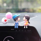 ZOSTLAND 5Pcs Lovely Couple Auto Decorations,Rainbow Car Vent Clip Ornaments,Pink Heart Auto Interior Decoration,Sun Car Air Fresheners Vent Clip,Cute Couple Car Interior Accessories(Kiss Lover Blue)