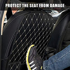 Kick Mats Back Seat Protector 2 Pack Car Back Seat Cover Premium Fabric Odor Free Protect Your Leather Seat with 2 Storage Pocket