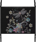 Car Roof Storage Bag Dragonfly Flower Print Car Organizer for Car Seat Premium Car Seat Organizer One Size Car Travel Accessories Suitable for Cars, SUVs