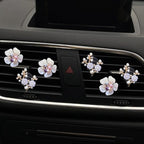 6 Pcs Bling Flower Air Vent Clips, Cute Daisy Cars Air Fresheners Vents Clips Car Diffuser Rhinestone Car sInterior Decoration Charm Diamond Cars Decor Bling Car Accessories for Women Girls