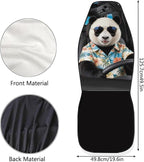 Panda Front Car Seat Cover Nonslip Auto Interior Accessories 2 Pcs Set Stretch Polyester Fabric Cover All-Season Protection Universal Fit for Most Cars SUV and Sedan