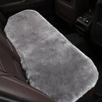 OGLAND Fluffy Genuine Sheepskin Car Back Seat Cover for Auto Fuzzy Interior Accessories with Soft Wool Eco-Friendly Natural Fur Non-Slip (Misty Gray, Back)
