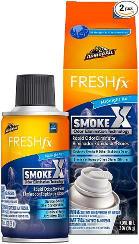 FreshFX Armor All Fogger Rapid Odor Eliminator 1.5 Oz. Car Bomb Spray, 2-Pack (SmokeX Midnight Air)