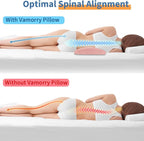 Lumbar Support Pillow for Bed Relief Back Pain: Lower Back Pillow for Sleeping - Memory Foam Waist Pillow - Back Wedge Bolster Pillow for Side, Back&Stomach Sleepers - Bed Rest Pillow for Car, Sofa