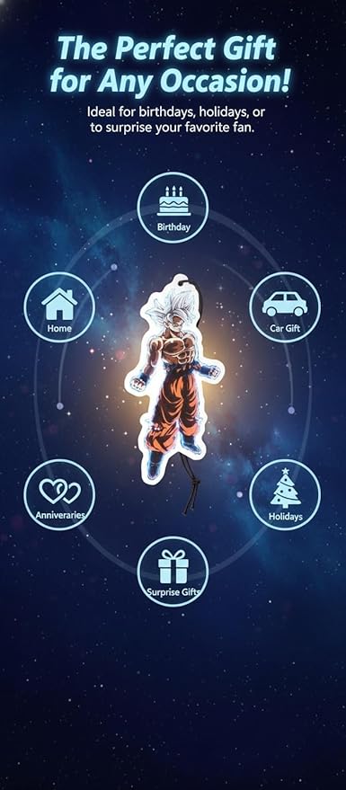 PumpCar car air freshener 2-piece double-sided Goku Ultra Instinct hanging cherry-scented for rearview mirror Car Interior Accessories Household Gifts…