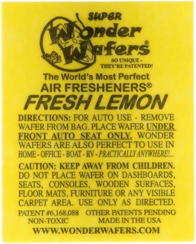 Wonder Wafers 250 Count Unwrapped Automobile Professional Use Air Fresheners Car and Truck Detail (Fresh Lemon)