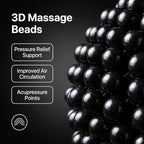 Beaded Car Seat Cover – Wooden Bead Massage Support with Breathable Cooling Mesh – Universal Fit for Sedan, SUV & Truck (1 Pack, Royal Black)