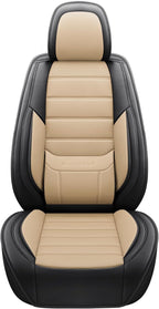 Seat Covers, Car Seat Covers Front Seats, Car Seat Cover, Car Seat Protector Waterproof, Car Seat Cushion Nappa Leather, Beige Seat Covers Carseat Cover Universal Fit for Most Cars