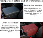 Mandark Car Center Console Cover, Microfiber Leather Vehicle Armrest Protector Cushion with 2 Storage Bags, Auto Interior Arm Rest Seat Box Pad Accessories, Universal for SUV, Sedan, Truck (Wine Red)