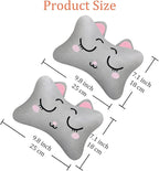 Sexysamba Car Headrest Pillow,Cartoon Neck Pillow for Car,Comfortable Soft Car Seat Pillow for Driving,Head Rest Cushion,Cute Neck Pillow for Travelling and Home 2Pcs (Grey Cat)