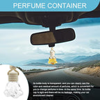 5PCS Hanging Car Air Freshener, Car Air Freshener Diffuser, 8ml Empty Glass Auto Oil Perfume Aromatherapy Diffuser Charms, Refillable Perfume Bottles for Most Vehicles (Rose, Style 1)