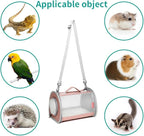 Guinea Pig Carrier Travel Small Animal Bag Lizard Bird Rabbit Cage Squirrel Breathable Bag Portable Hamster Pet Hangbag (Small, Pink)