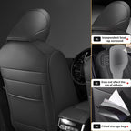 Custom Fit Seat Covers for Toyota Highlander: 2020 2021 2022 2023 2024 2025 Full Set 8 Passenger 3 Row Faux Leather Car Seat Protector Compatible Airbag Deep Gray(2020-2024 W/ Second Row 40/60 Split)