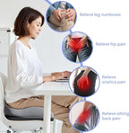 Seat Cushions for Office Chairs Wheelchair Cushion for Long Sitting Back Pain，Memory Foam Seat Car Computer Desk Chair Cushion，Coccyx Cushion for Tailbone Pain Relief Cushion Office Chair Black Blue