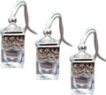 3Pcs Car Air Freshener Ornament, KIMISS Car Hanging Diffuser Empty Glass Perfume Bottle Air Freshner Refillable Fragrance Diffuser Empty Glass Bottle (silver)