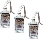 3Pcs Car Air Freshener Ornament, KIMISS Car Hanging Diffuser Empty Glass Perfume Bottle Air Freshner Refillable Fragrance Diffuser Empty Glass Bottle (silver)
