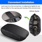 Autorder Center Console Armrest Cover for 2021-2025 2026 Jeep Grand Cherokee L Accessories Armrest Cover Anti-Scratch Middle Console Pad Leather Armrest Protector