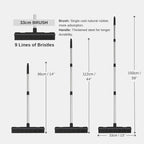 Pet Hair Remover Carpet Rake Reusable Rubber Broom with Squeegee for Sweeping Pet Hair Removal Tool 59" Long Handle Cat and Dog Hair Remover for Rugs, Carpet, Hardwood Floor, Tile