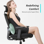 Mixtrend Travel Lumbar Pillow – Inflatable Memory Foam Back Support Cushion for Airplane, Car, Office Chair, Long Flight – Ergonomic Pain Relief for Women, Men & Kids (Matcha Green)
