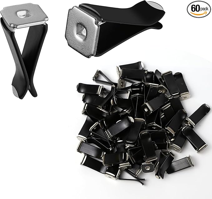 Wuyaoyao 60PCS Metal Car Air Vent Clips, 9mm Square Head Car Vent Clips, Automotive Air Freshener Clips Replacement, Vehicle Air Conditioner Outlet Clips Universal for Car Office Home