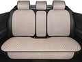 Universal Rear Seat Protector – All-Season Breathable Car Bench Cover with Non-Slip Base,3D Diamond-Pattern Fabric, Fits Most Sedans, SUVs, Vans & Trucks（Beige