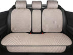 Universal Rear Seat Protector – All-Season Breathable Car Bench Cover with Non-Slip Base,3D Diamond-Pattern Fabric, Fits Most Sedans, SUVs, Vans & Trucks（Beige