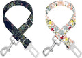 Adjustable pet cat and Dog car seat Belts. The Lanyard is Flexible and Adjustable from 20 to 33 inches(White Flowers + Black Flowers)