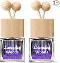 Car Air Freshener | Lavender Woods Scent Car Fresheners for Women & Men | Long Lasting Fragrance Car Scents | Air Diffuser with Car Vent Clip (2 Pack Car Scent), Clear