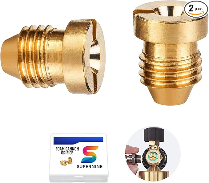 0.9 mm Foam Cannon Orifice Nozzle Tips, 0.9mm Universal Connector for Foam Sprayer, Washer Replacement Nozzles, Precision Foam Cannon Orifice for Car Wash and Garden Hose Use(2Pcs)