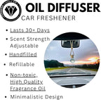 Handmade Hanging Car Fragrance Diffuser (Egyptian Amber)| Long-Lasting Car Air Freshener | Cute Refillable Accessory