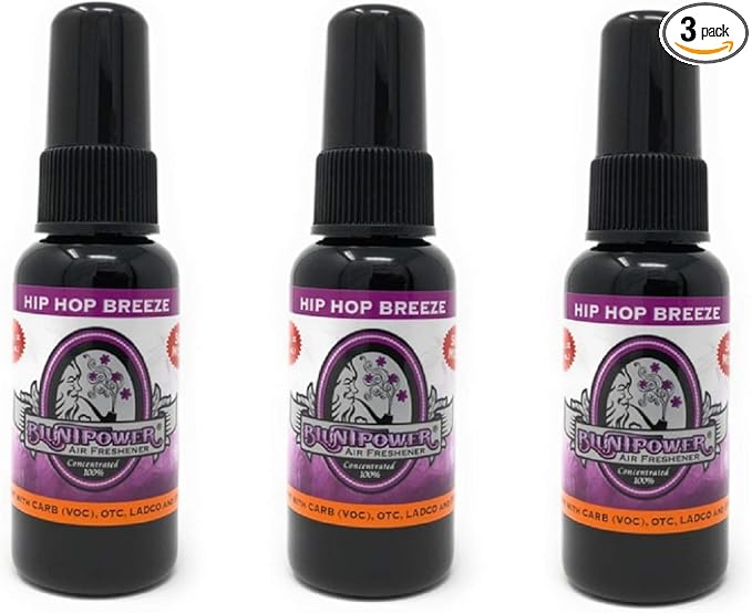 BluntPower 1 Ounce Bottle Oil Based Concentrated Air Freshener Oil for Burner, Hip Hop Breeze (Pack of 3) by Blunt Power