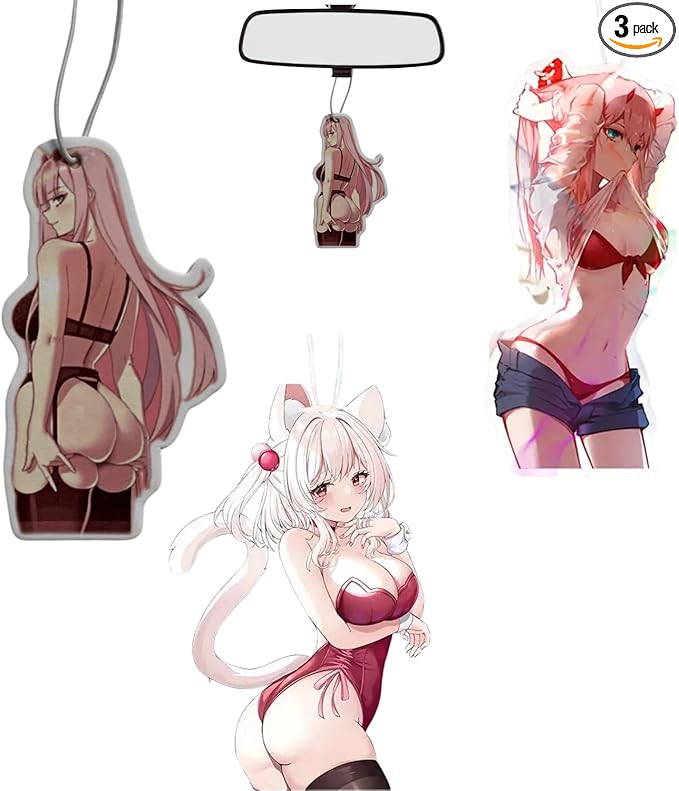 3 Pack Anime Sexy Car Air Freshener, Funny Decor Hanging Fresheners for Car Interior & Room Decorations, Gift