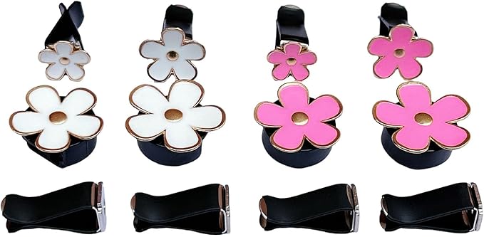 8pcs Cute Five-Petal Flower Car Air Vent Fragrance Clip Daisy Car Air Freshener Air Conditioning Outlet Clip Car Inter Decor (white pink, Ocean)