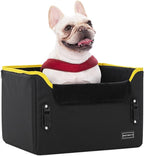 PETSFIT Small Dog Car Seat – Patented Safety Buckles – Safety Tether – Foldable Travel Dog Booster Car Seat Reduces Anxiety & Road Trips – Stable Frame, Soft Cushion, Fits Front/Back Seat