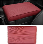 Ziciner Car Center Console Cover, Leather Memory Foam Armrest Cushion Protection Pad, Waterproof Hand Rest Pillow with Height Increase, Universal Accessory for Most Car (Wine Red #Angel)