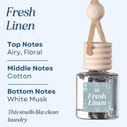 C&E Craft Co Hanging Car Air Freshener Diffuser 2 Pack, Long Lasting Fragrance Oil Car Freshener, Glass Bottle Auto Air Freshener, Made in USA (Fresh Linen)
