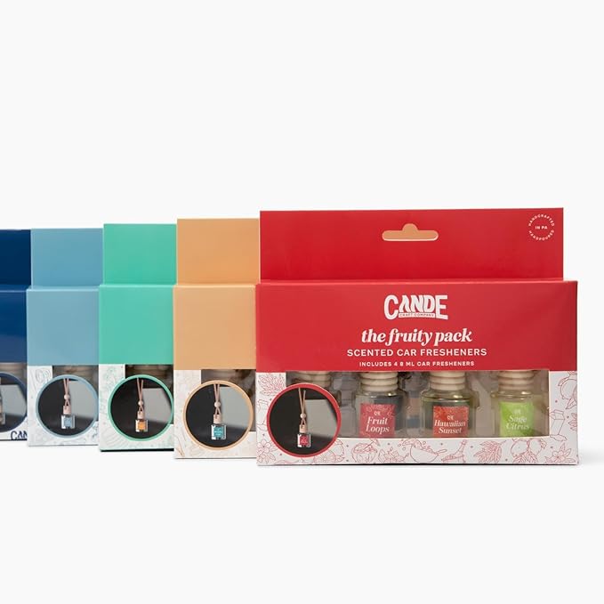 CE Craft Hanging Car Air Freshener – Fragrance Oil Diffuser with Essential Oils – Long-Lasting Aromatherapy Scents for Automobiles – 4 Pack, Summer