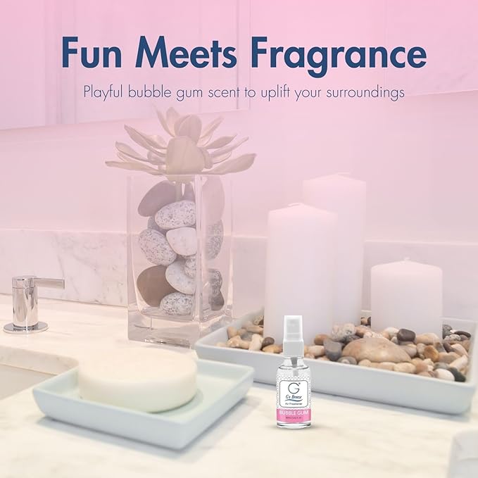 G's Breeze Bubble Gum Air Freshener - Fun, Playful, Candy Like Fragrance with Nostalgic Sweetness - Oil Burner Compatible - Revitalizing, Long-Lasting Cheerful Spray for Home, Office or Car