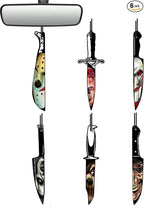 Car Air Freshener Hanging, 6Pcs Horror Knife Halloween Tree Decorations, Horror Movie Gifts, Halloween Air Freshener Car Decor, Scented Rearview Mirror Pendant, Halloween Gifts for Men Women