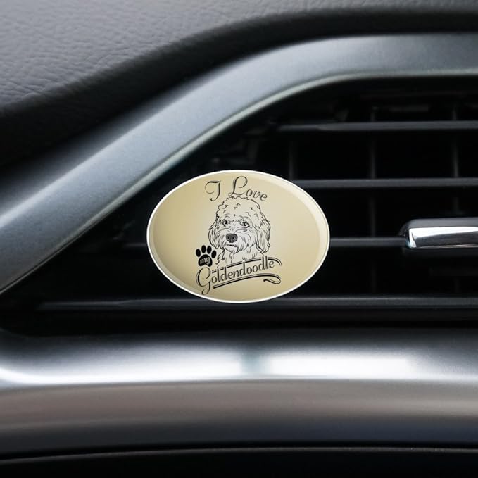 I Love My Goldendoodle Car Air Freshener Vent Clip