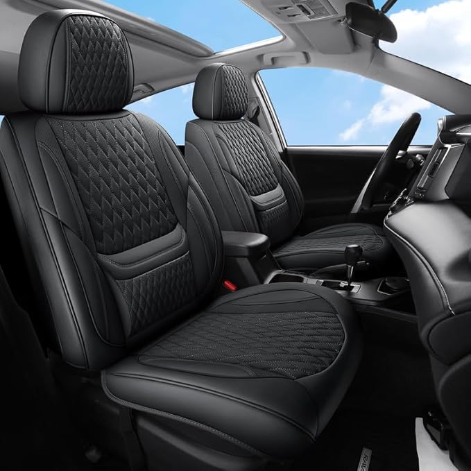 Front Seat Car Seat Covers Custom Fit for Chevrolet/Chevy Trailblazer 2021-2026 - Premium Faux Leather with Lumbar Support | Breathable, Waterproof, Anti-Slip, Durable (Black,Front Seat)