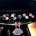 Cute Daisy Air Vent Clips 9 Pcs Flower Car Air Fresheners Vent Clips Charms Car Diffuser Vent Clip Car Decor Car Interior Decoration Cute Car Accessories for Women (White&Pink&Light Pink)