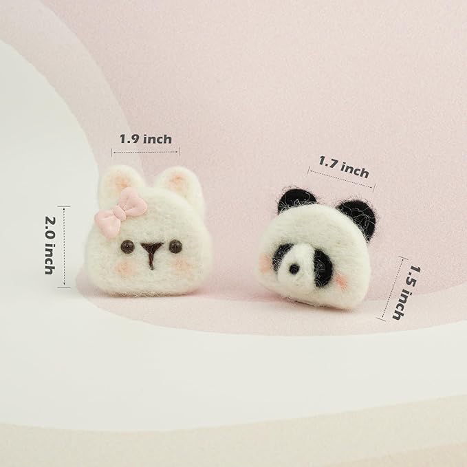 Wonhibo Panda Bear & Bunny Car Air Freshener Vent Clip, 2 Pack Cute Soft Stuffed Animal Vent Decor Car Accessories for Women